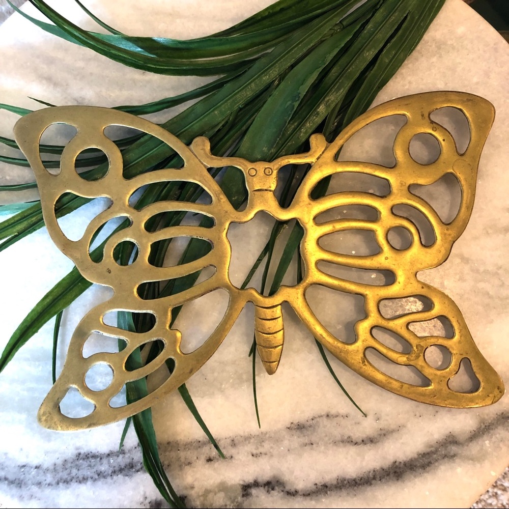 Vintage Brass Butterfly Trivet